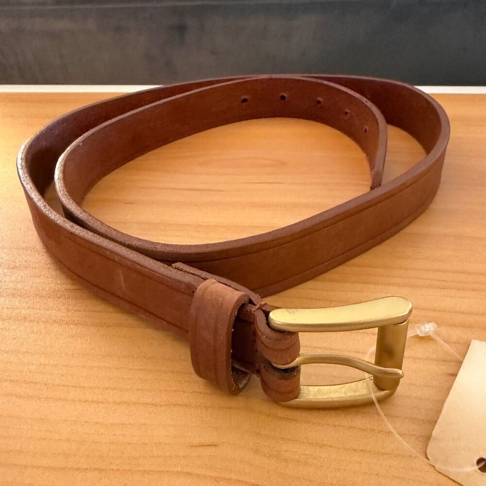 Vintage Liz Claiborne Brown Leather Belt Brass Buckle Size 1 Small Retro - Picture 2 of 7